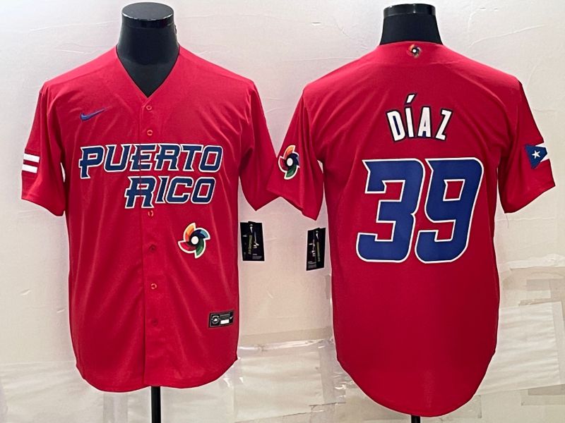 Men 2023 World Cub #39 Diaz Red Nike MLB Jersey6->more jerseys->MLB Jersey